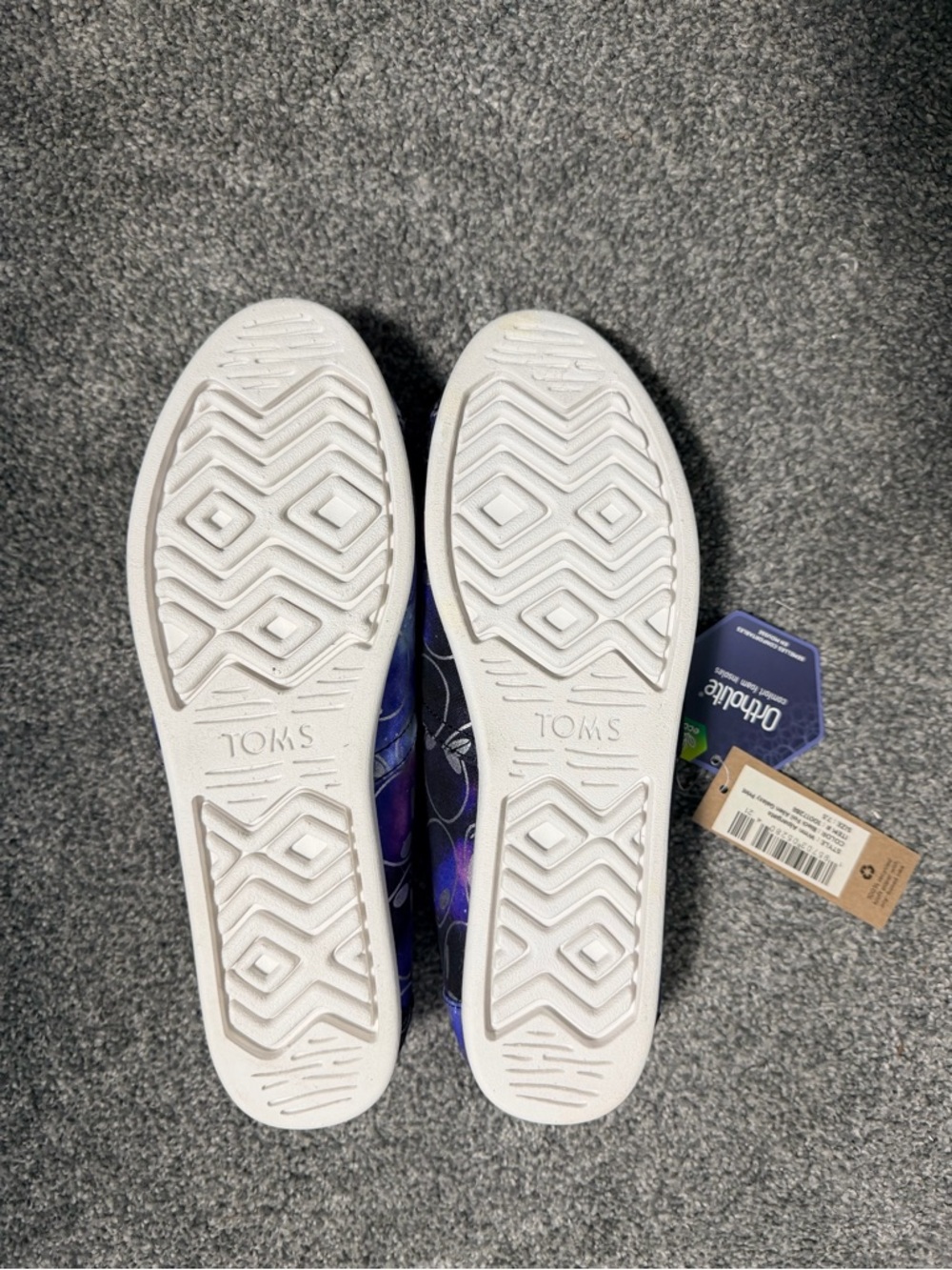 Toms Women's Black Foil Alien Galaxy Print Slip-Ons - Picture 2 of 5